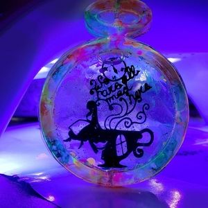 Alice in Wonderland water filled epoxy keychains